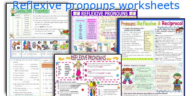 Reflexive Pronouns Exercises Elementary Level - english teaching