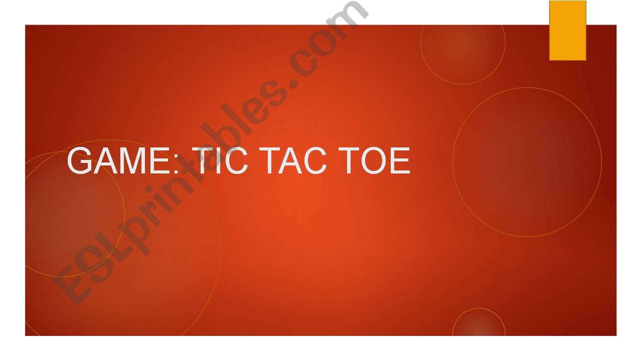 Grammar Game: Tic Tac Toe powerpoint