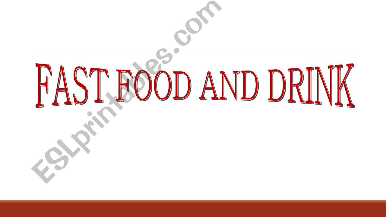 fast food and drink vocabulary and ordering