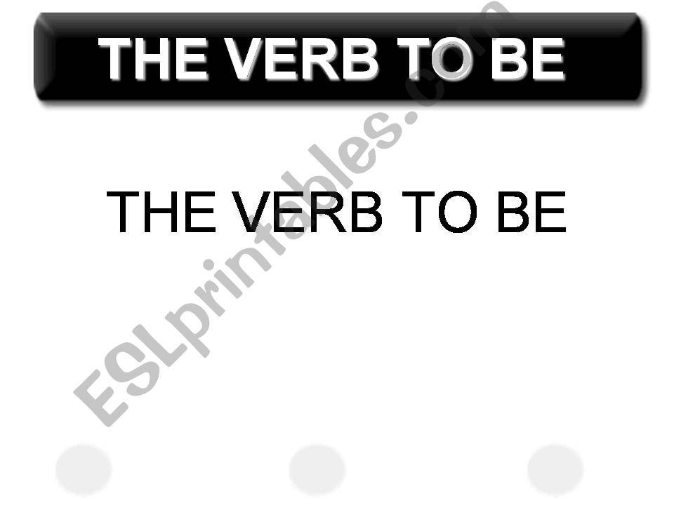 verb to be powerpoint