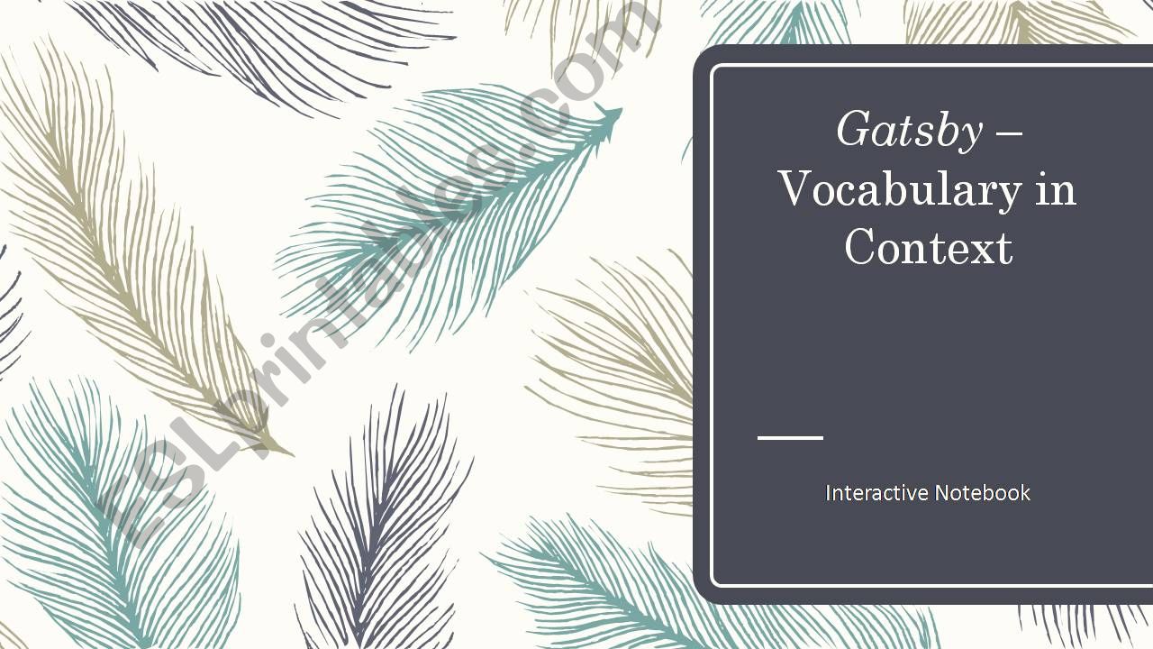 Gatsby Vocabulary in Context powerpoint