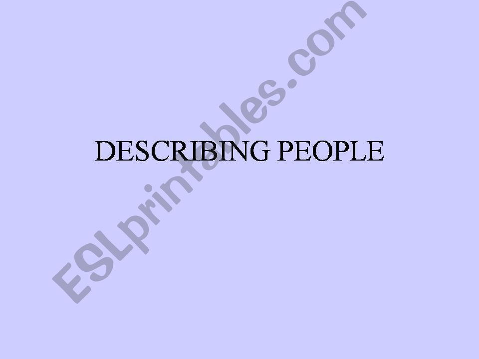 Adjectives to describe people powerpoint