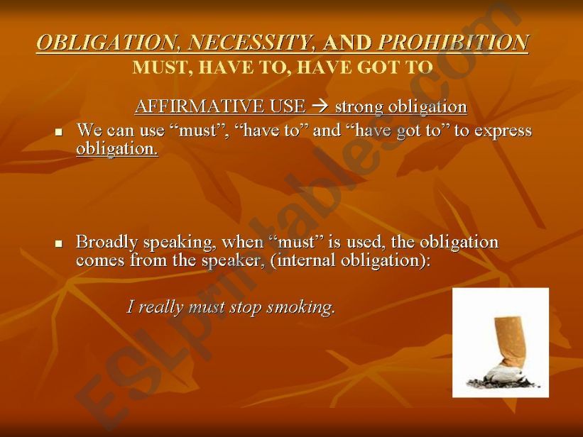 obligation necessity powerpoint