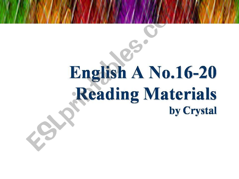 Reading Materials powerpoint