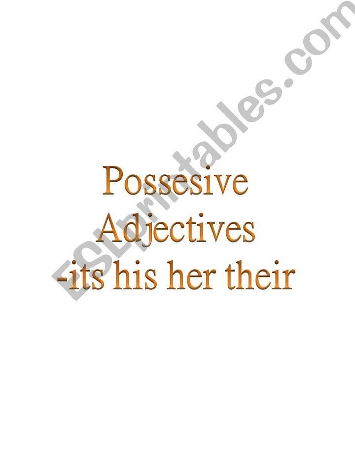 possesive adjectives - his , her, its, their 