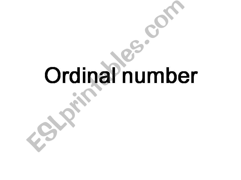 Ordinal number powerpoint