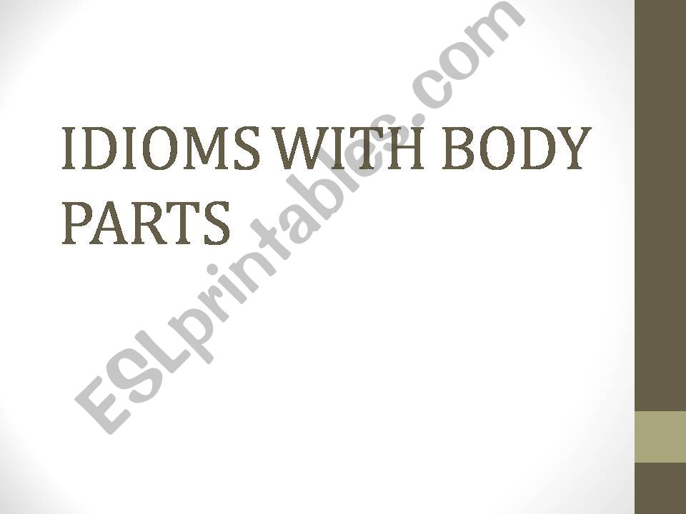 idioms body parts powerpoint