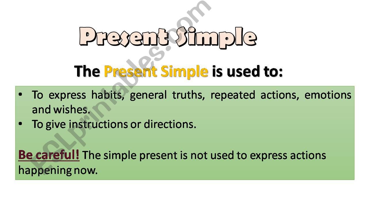 Rules Verbs Third person powerpoint