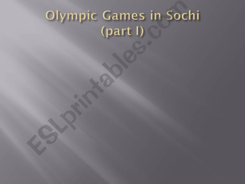Sochi Olympic Games powerpoint