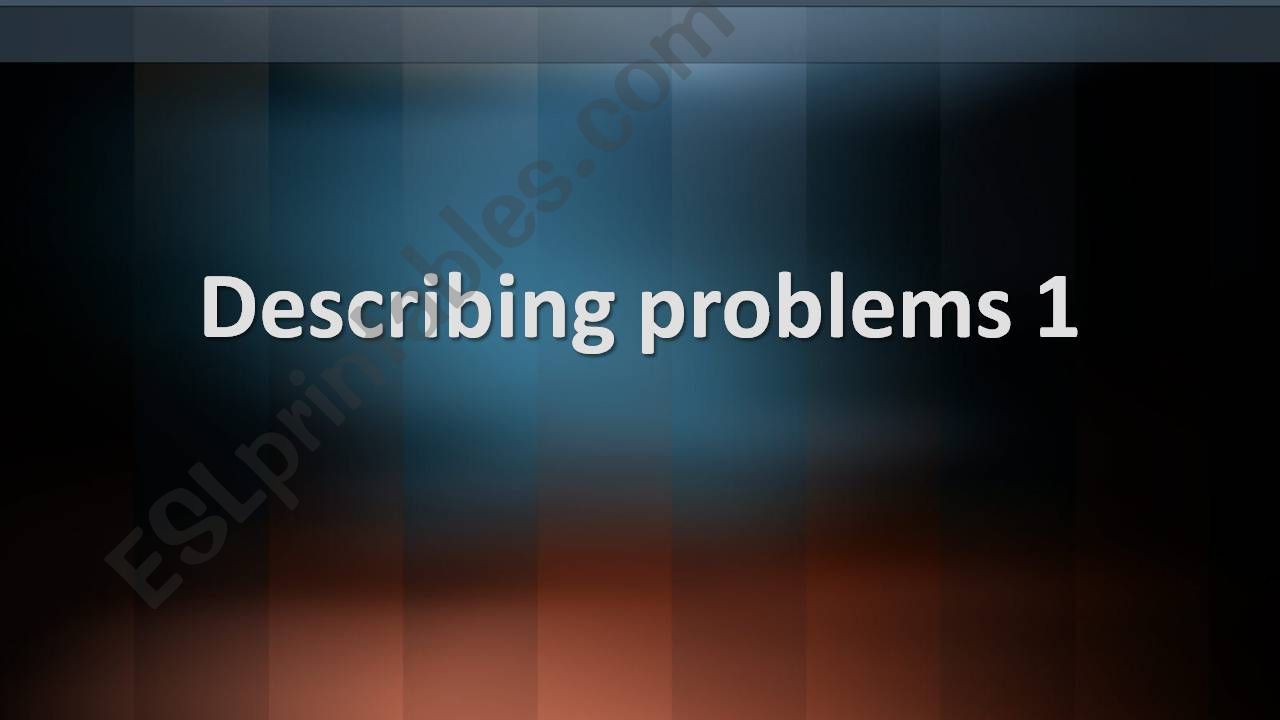 Describing Problems 1 powerpoint