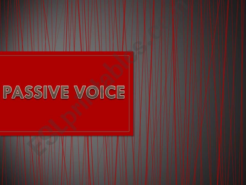 Passive voice (Present Simple)