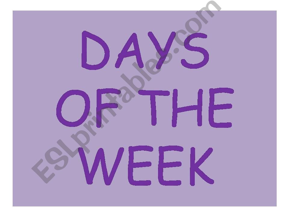 Days of the Week powerpoint