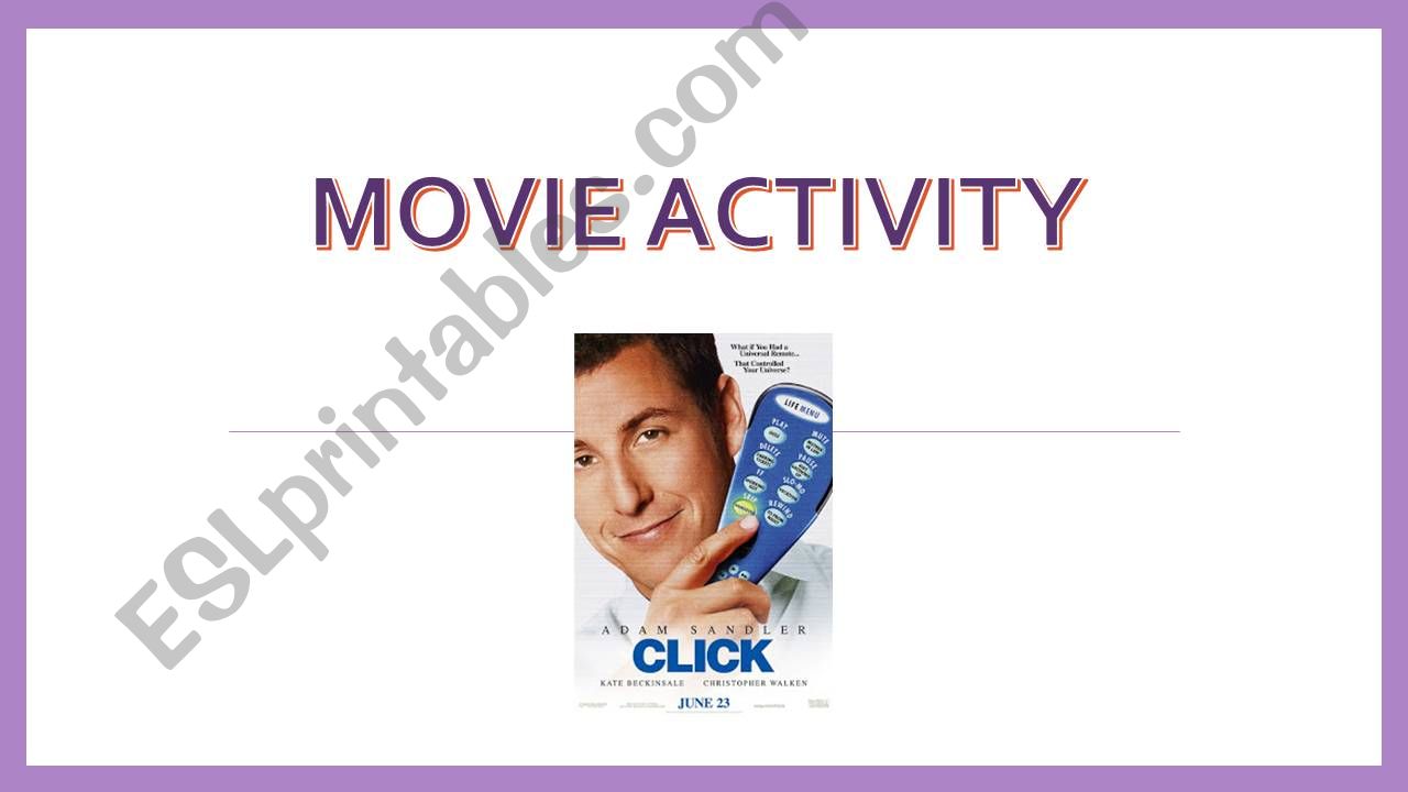 Movie Activity Click powerpoint