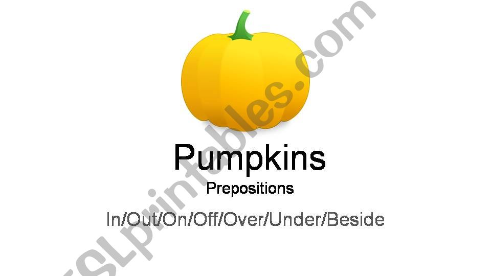 Pumpkin prepositions powerpoint