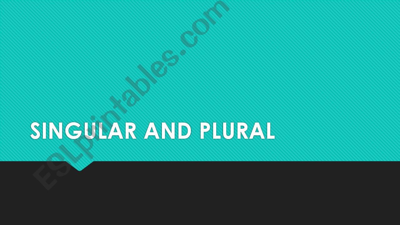 Singular and Plural powerpoint