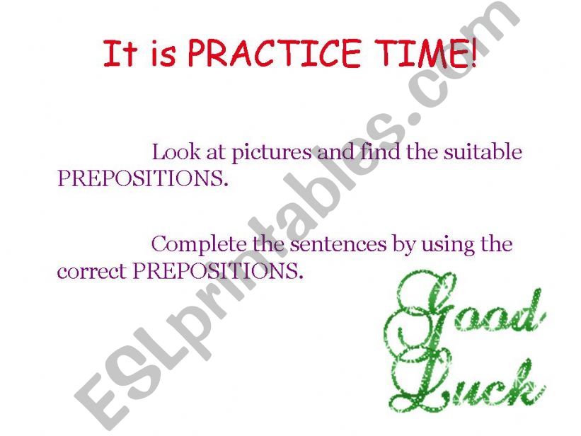 Prepositions Part 2(Practice) powerpoint