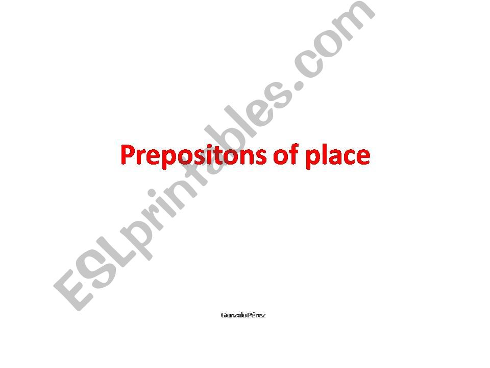 Preposition of place powerpoint