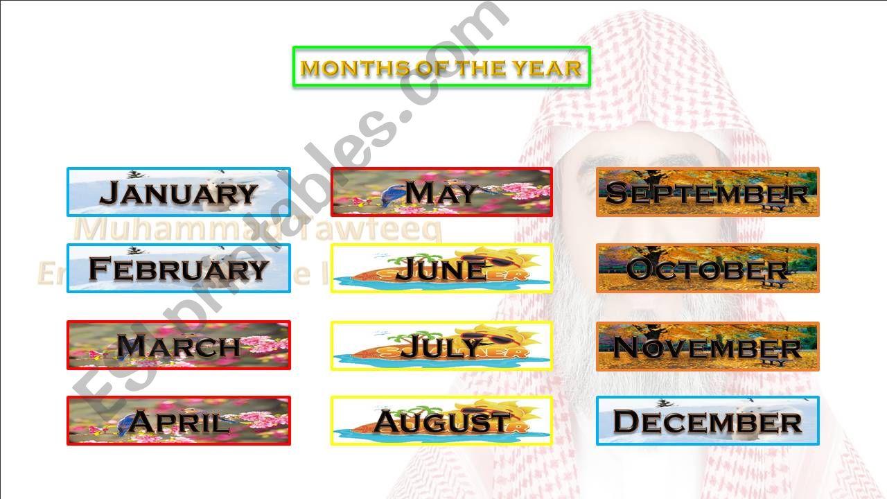 Months of the year powerpoint