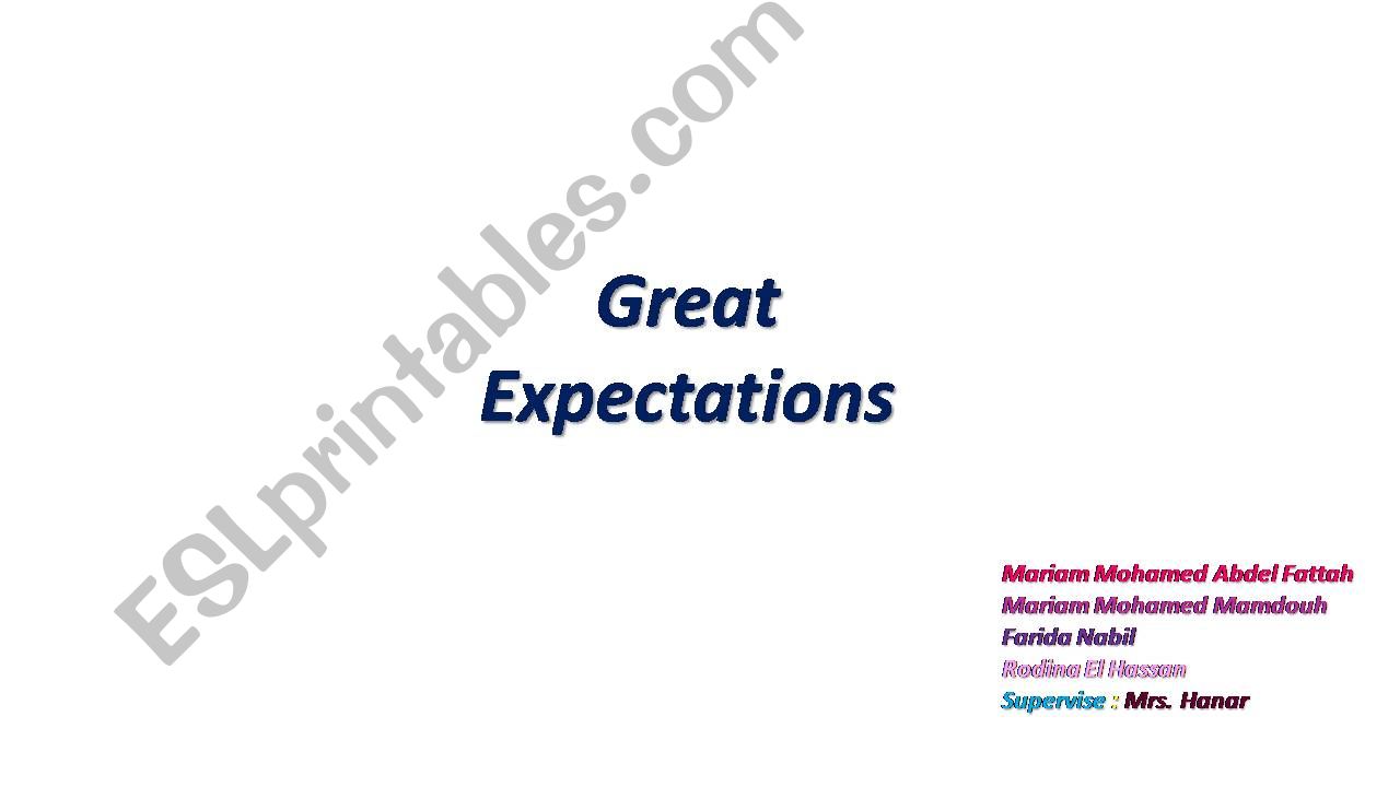 Booklet project on great expectation