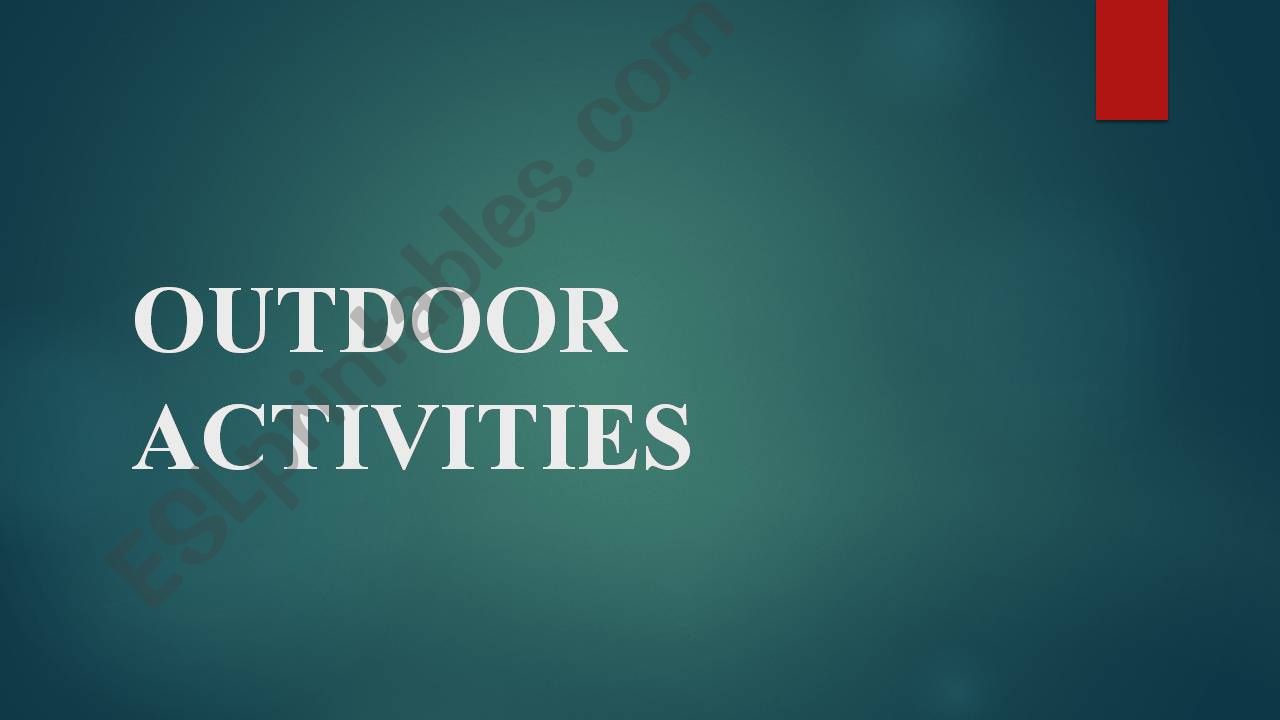 Outdoor activities powerpoint