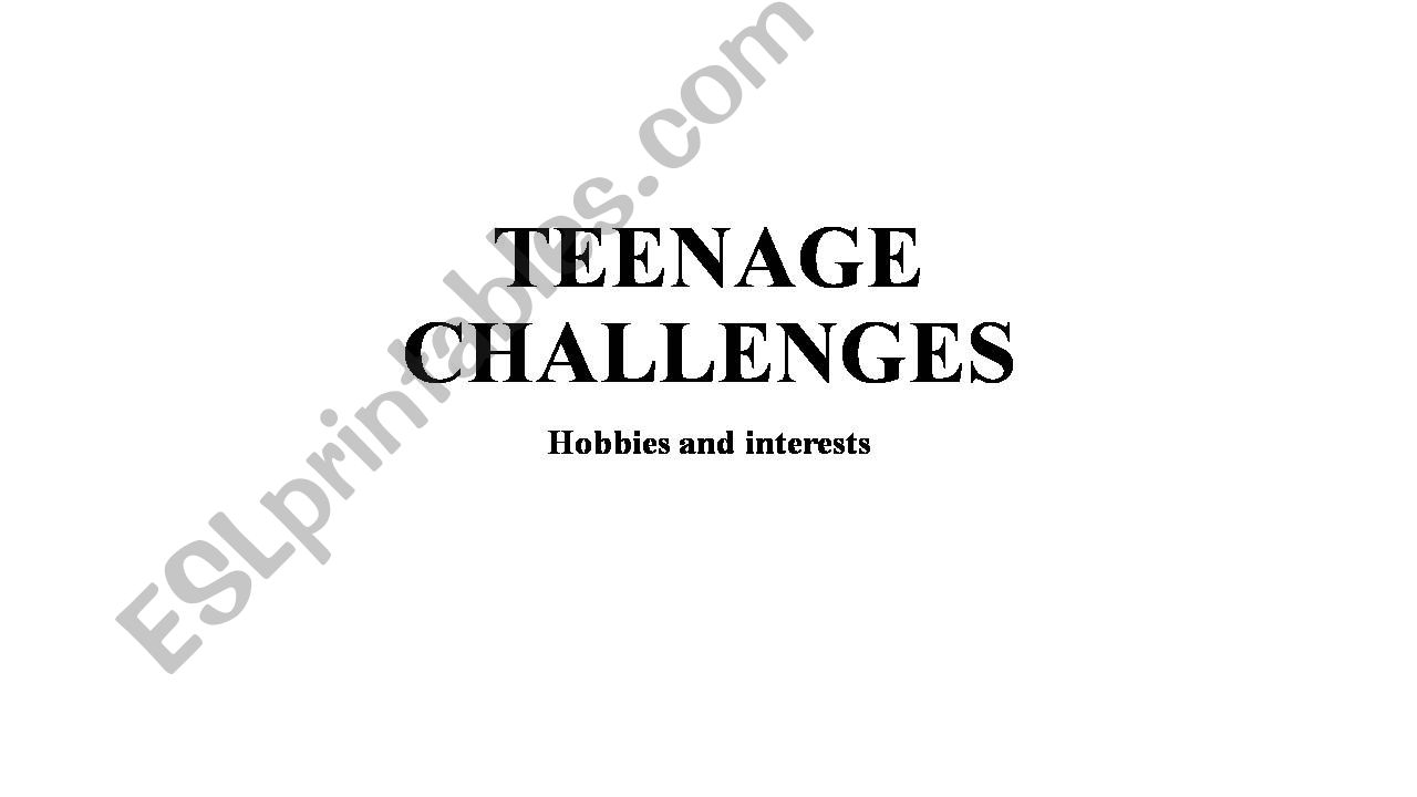 Teenage Challenges powerpoint