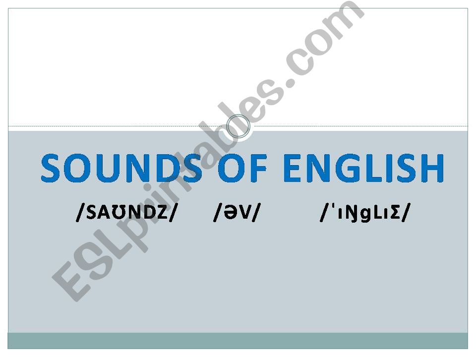 SOUND OF ENGLISH powerpoint