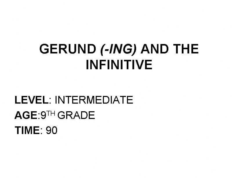 gerund and infinitive quiz powerpoint