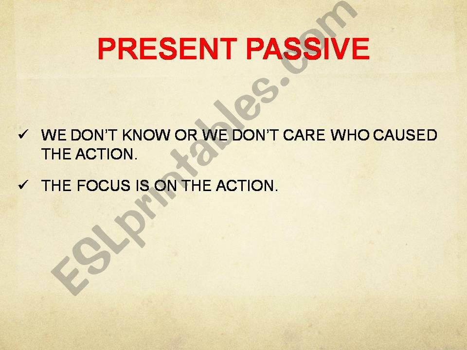 Present Passive powerpoint