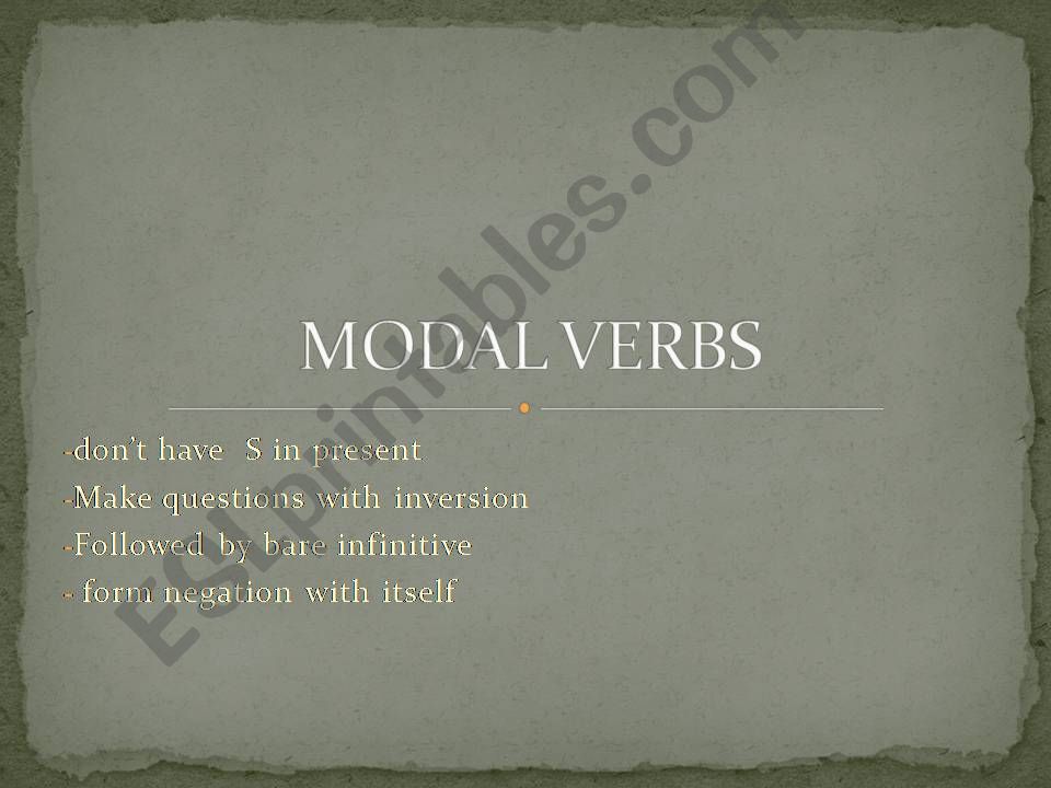 Modal Verbs powerpoint