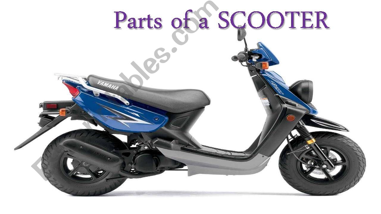 ESL - English PowerPoints: Parts of a motor scooter