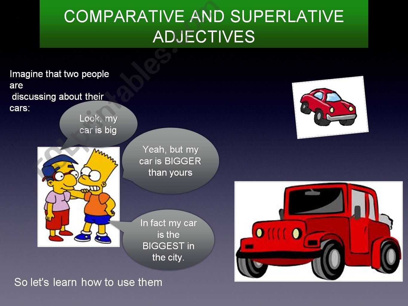 Comparative and superlative forms