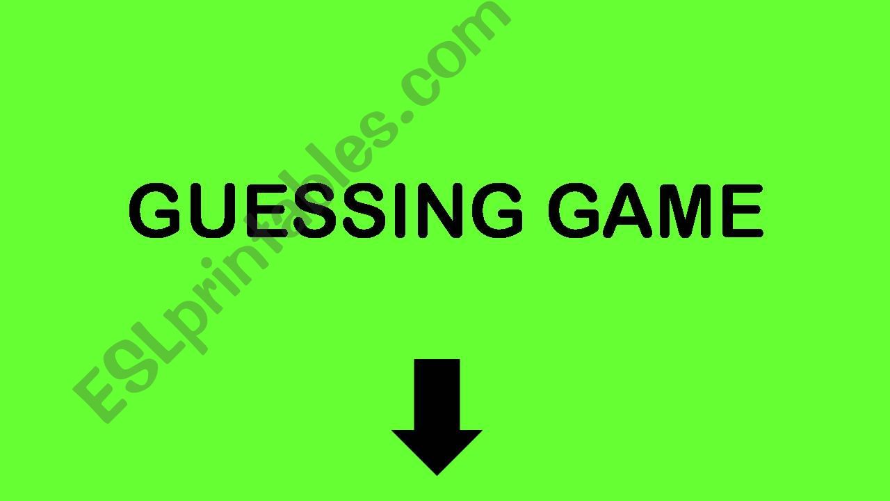 Guessing game powerpoint