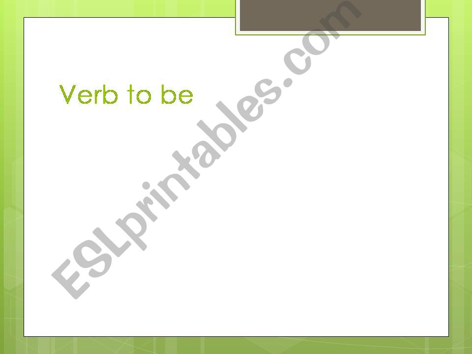 verb to be powerpoint