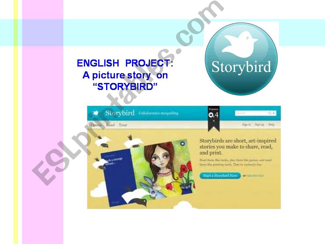 a picture book with Storybird powerpoint