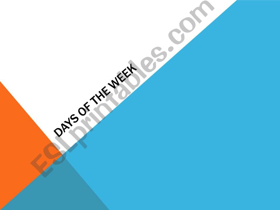 Months and Days of the Week powerpoint