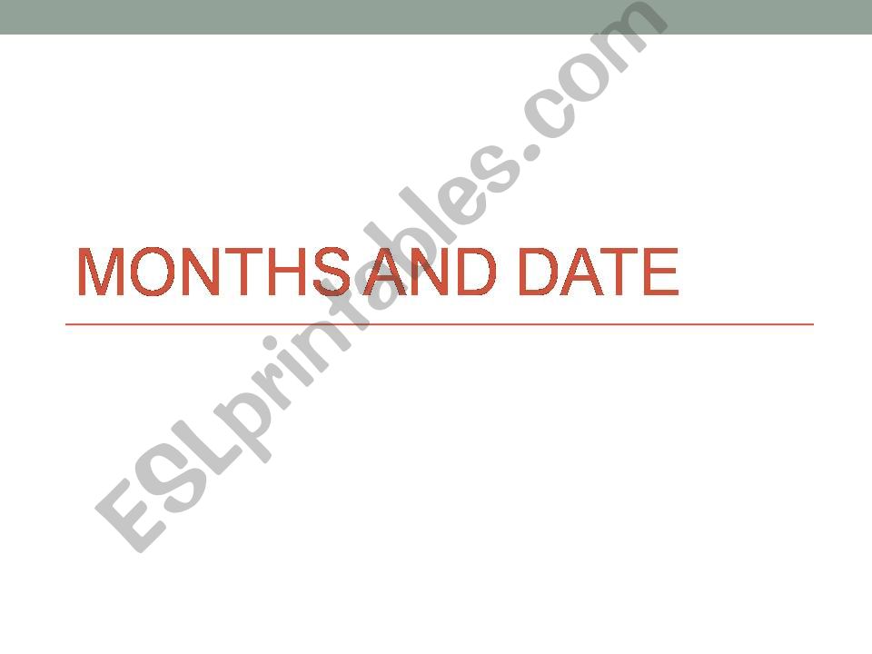 Months and dates powerpoint