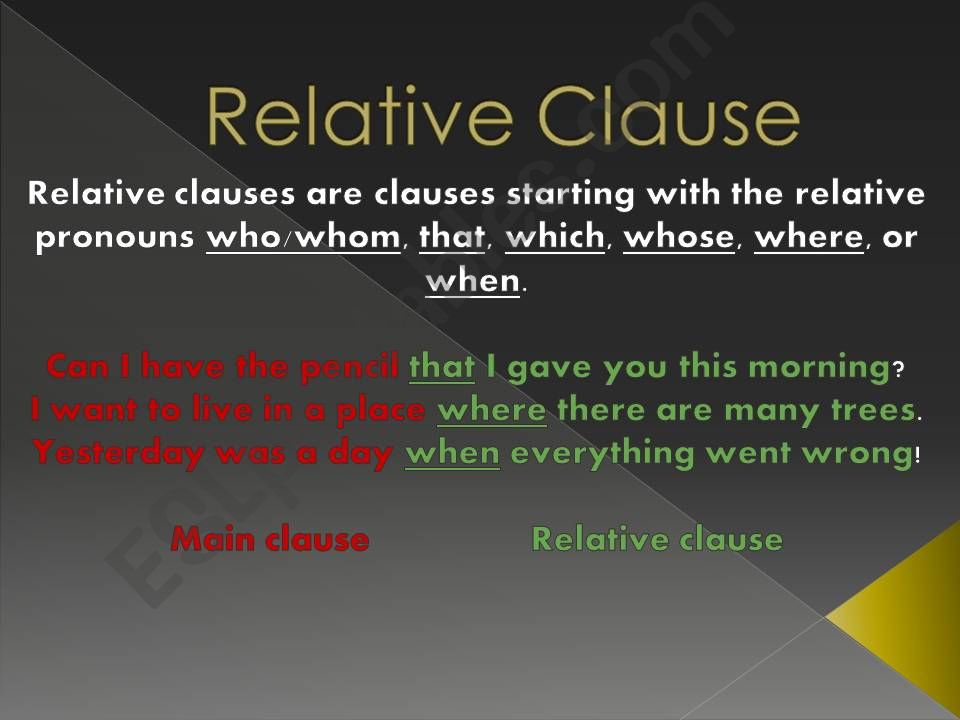 Relative Pronouns and Clauses powerpoint