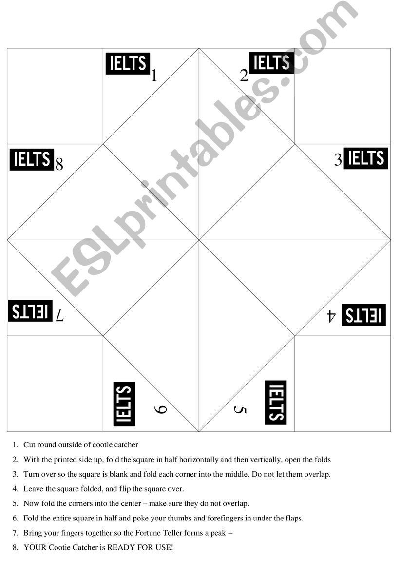 IELTS speaking practice (fortune teller origami) 