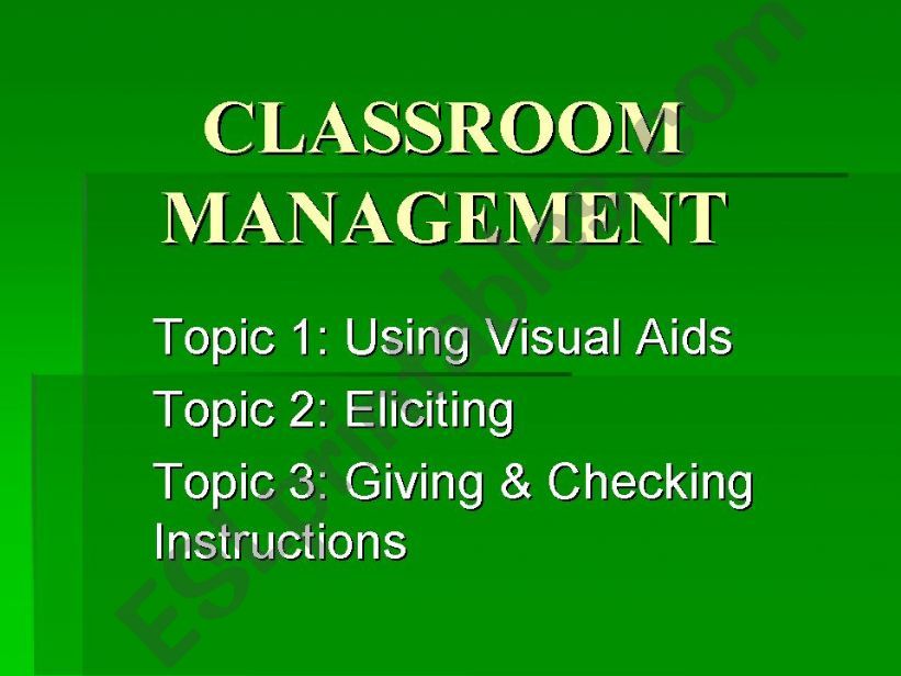 Classroom Management powerpoint