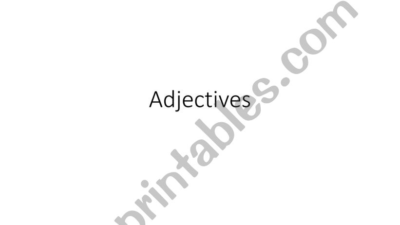adjectives powerpoint powerpoint