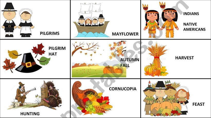 THANKSGIVING VOCABULARY powerpoint