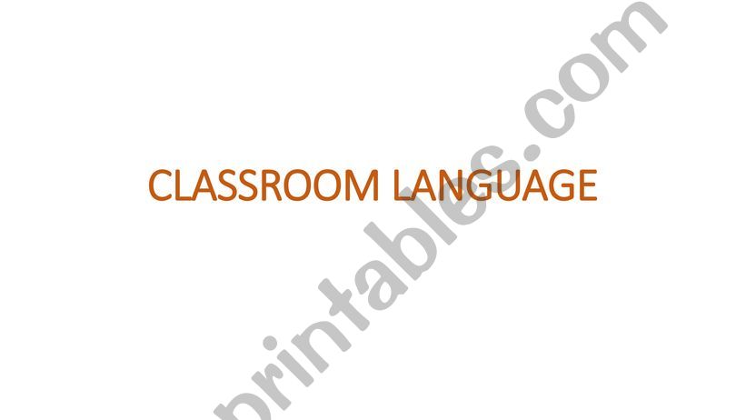 Classroom language powerpoint