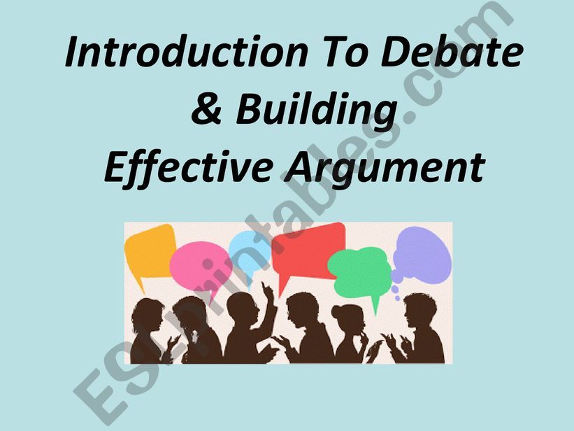 ESL - English PowerPoints: Debating And Argumentation Skills