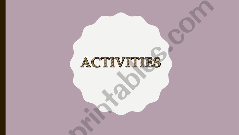 Activity verbs powerpoint