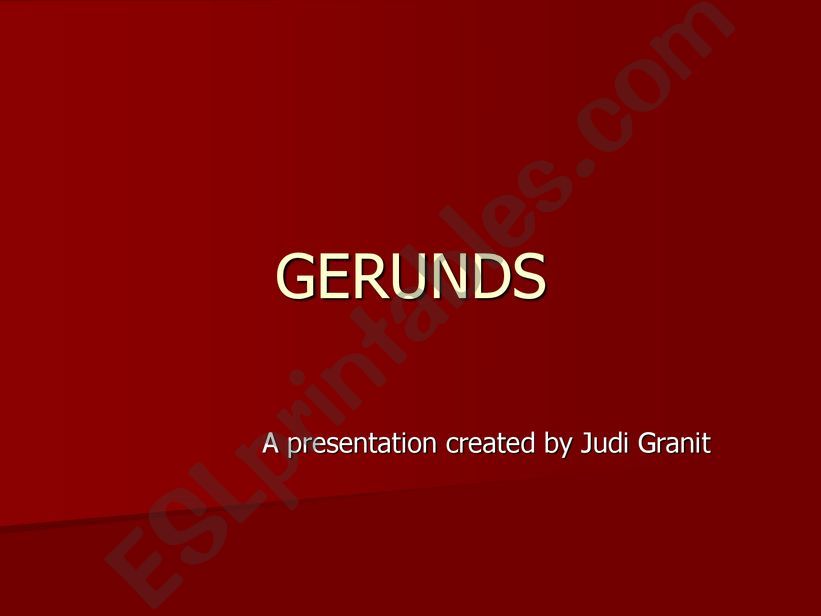 Gerunds and Infinitives powerpoint