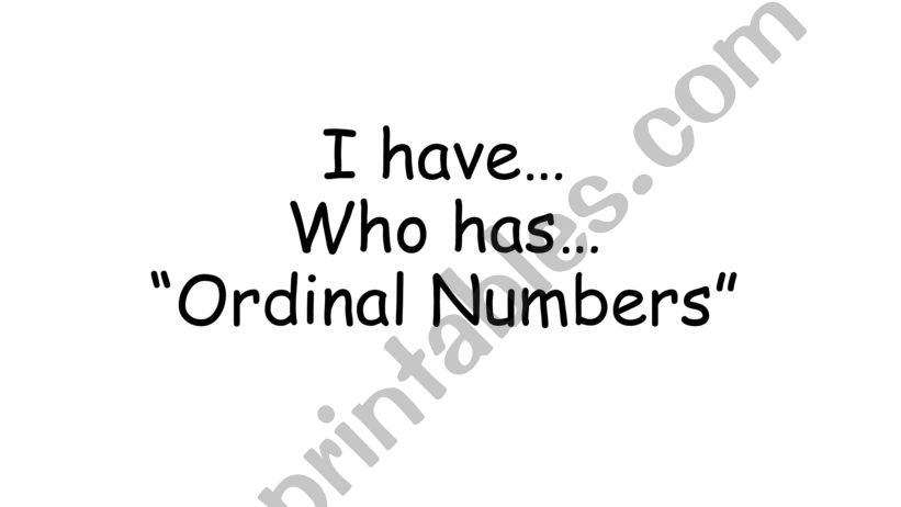  ordinal number 