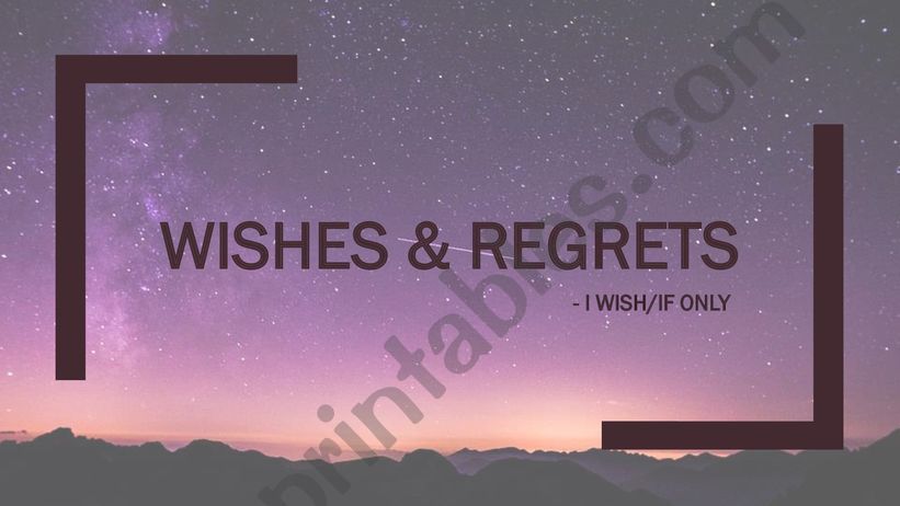 WISHES AND REGRETS PPT powerpoint