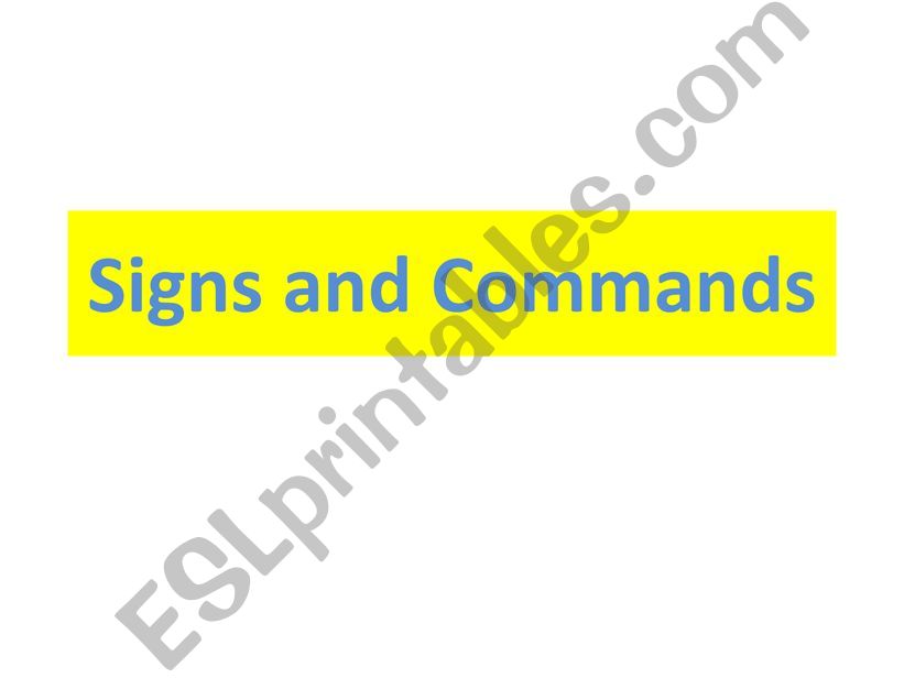 signs and commands powerpoint
