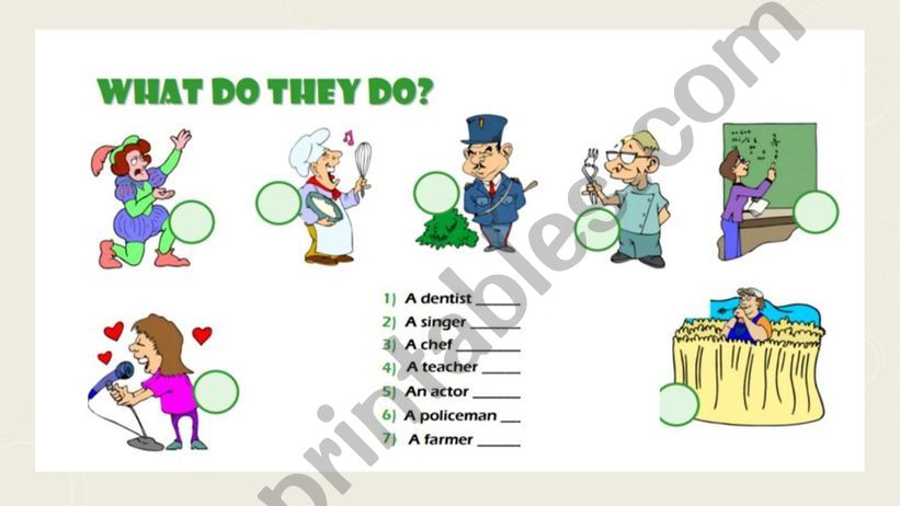 VERB TO BE AND JOBS  powerpoint