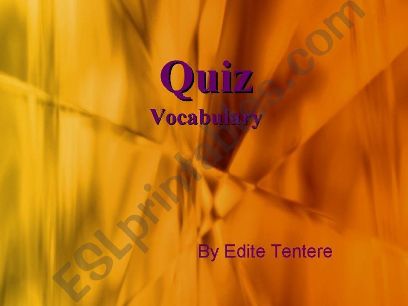 Vocabulary quiz powerpoint